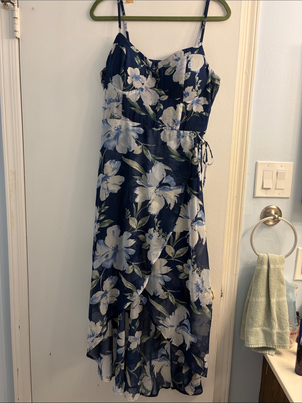Lily Rose Navy Blue Floral High-Low Dress